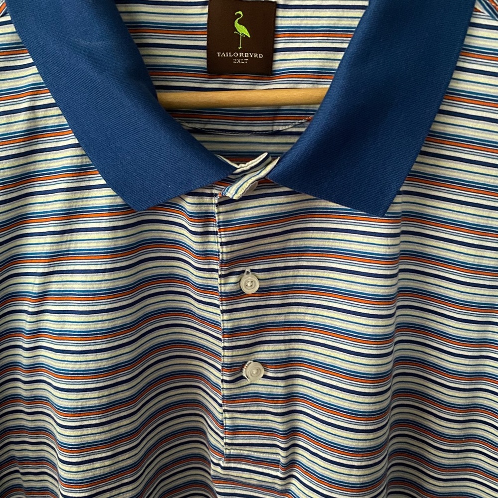 Tailorbyrd‎ Men's Multicolor Striped Polo Shirt size 2XLT